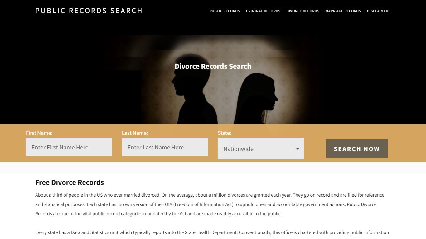 Free Divorce Records | Enter Name and Search | 14 Days Free